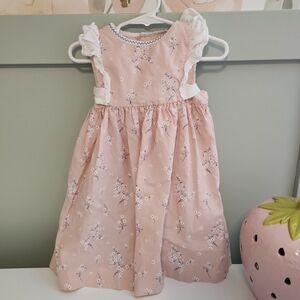 Sophie & Lucas 3t smocked pink white spring summer easter floral dress